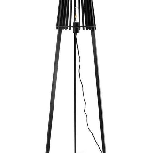 Fidel Timber Floor Lamp 1.3M - Black
