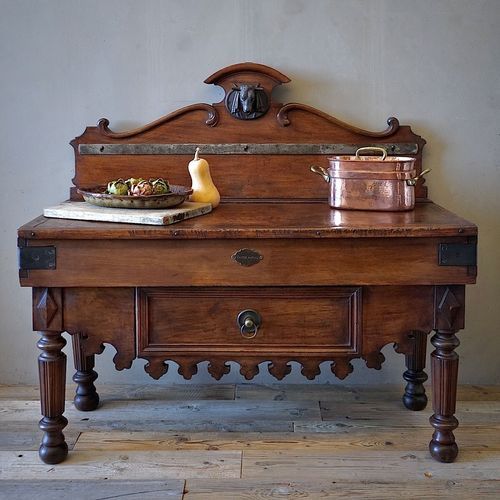 Large French Antique Butchers Block