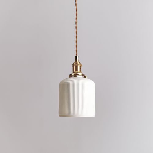 Gloria | Gold Ceramic Pleated Pendant Light