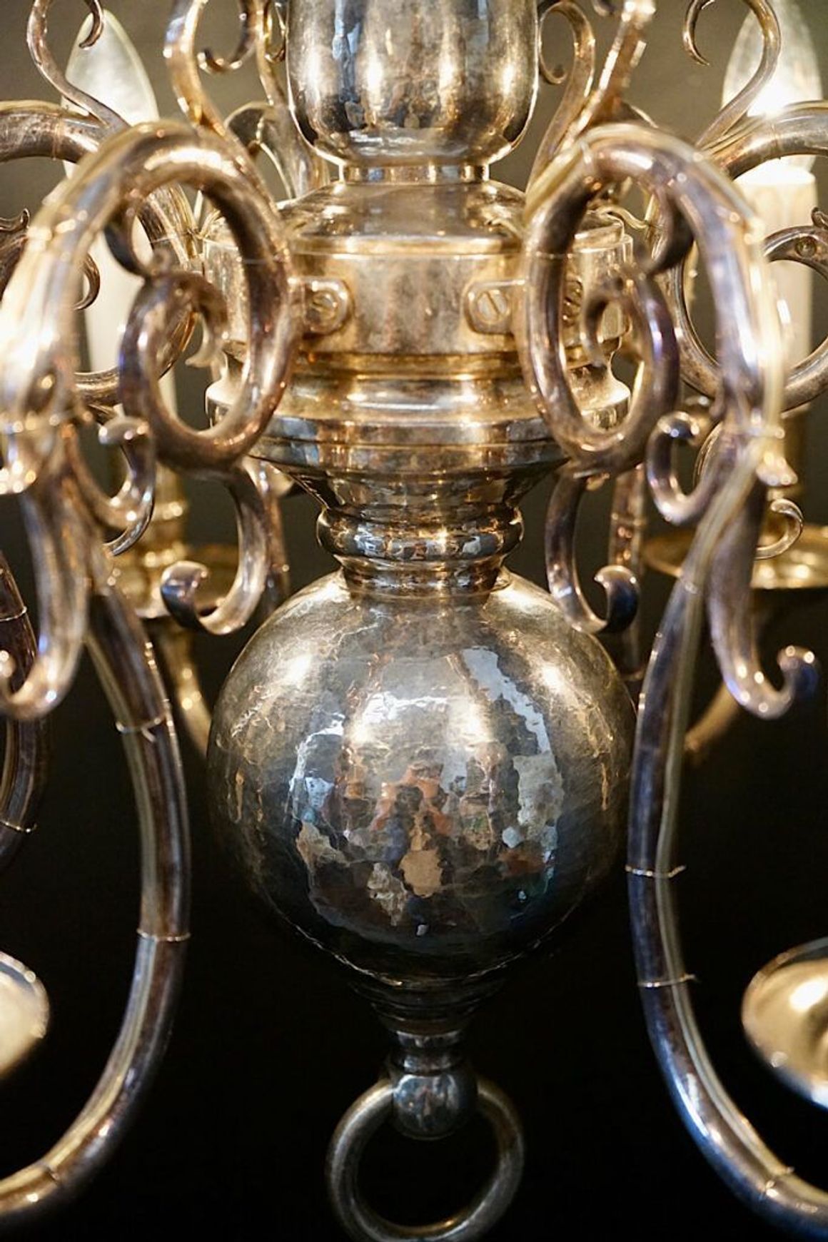 Antique French Silvered Chandelier