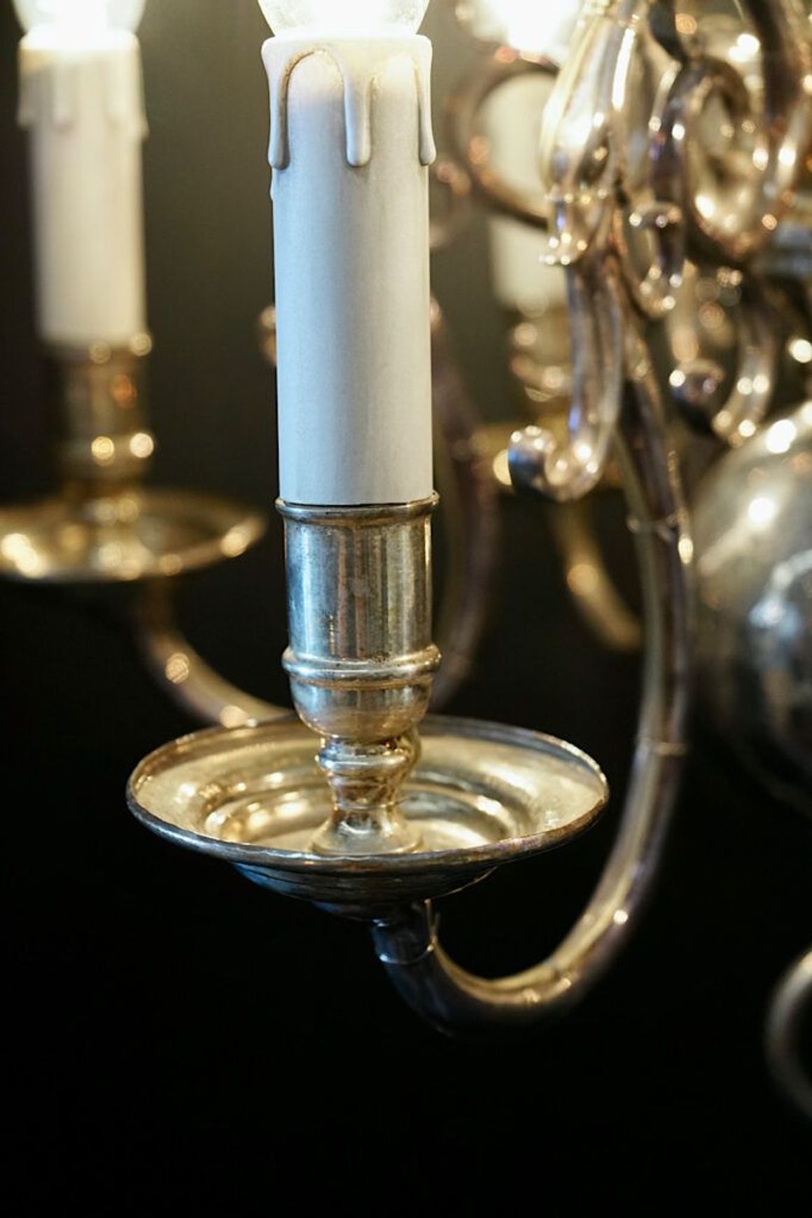 Antique French Silvered Chandelier