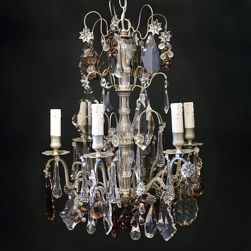 Antique French Chandelier With Glass Fruit