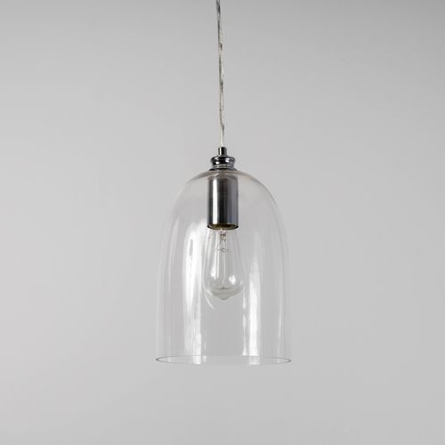 Willow Dome Glass Pendant Light - Chrome