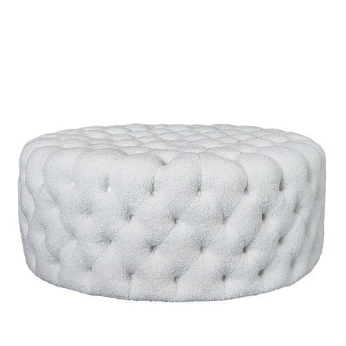Goya Boucle Tufted Ottoman - 90cm