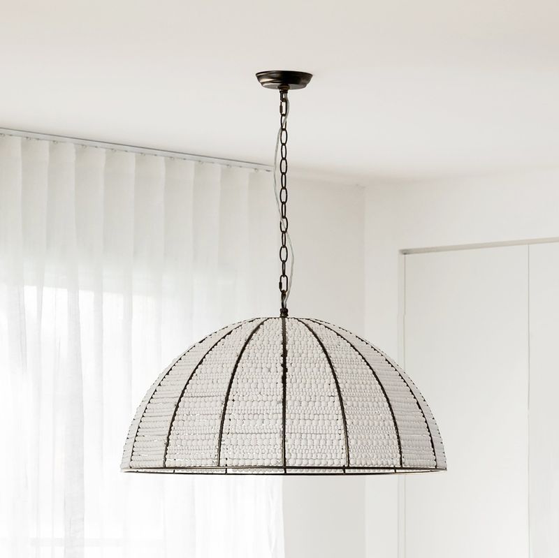Estelle | Beaded Dome Pendant Light - Black/White