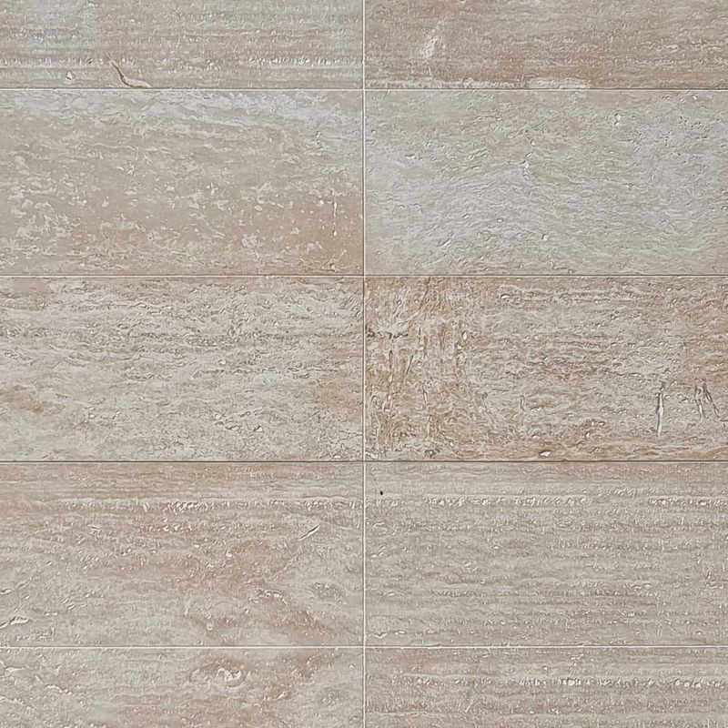 12mm Ivory Vein Cut Travertine Tiles - Honed & Unfilled