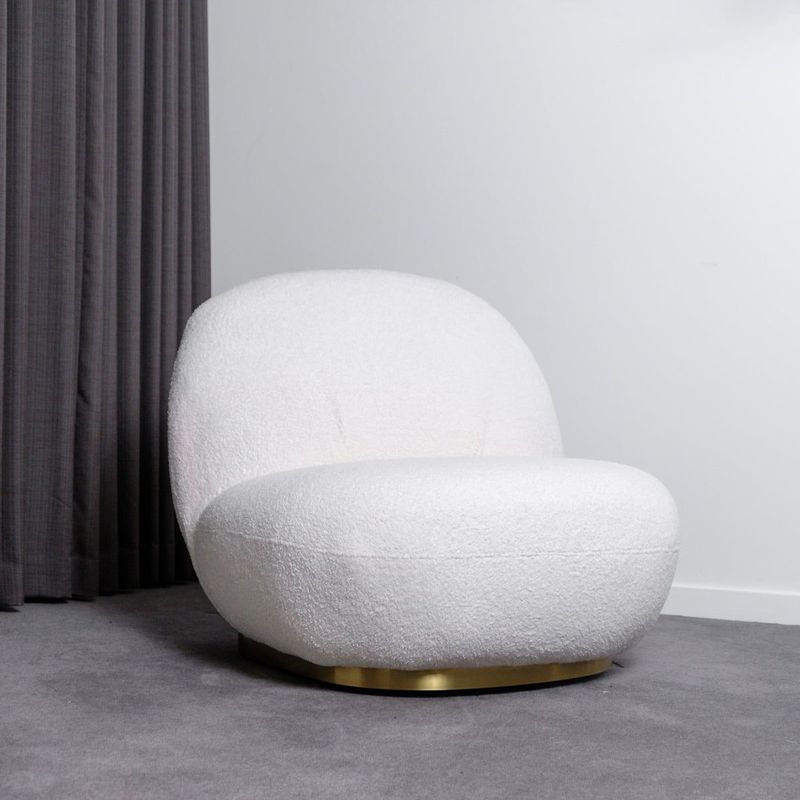 Luxury Occasional Boucle Accent Swivel Chair - Paris