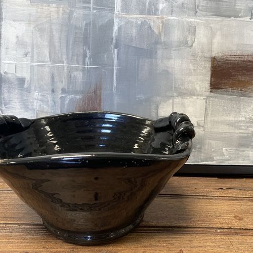 Mykonos Bowl Curled Handles - Jet Black