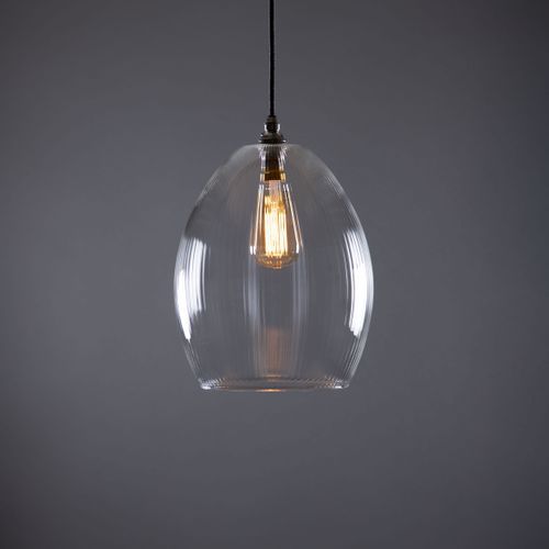 Jules Fine Ribbed Glass Pendant