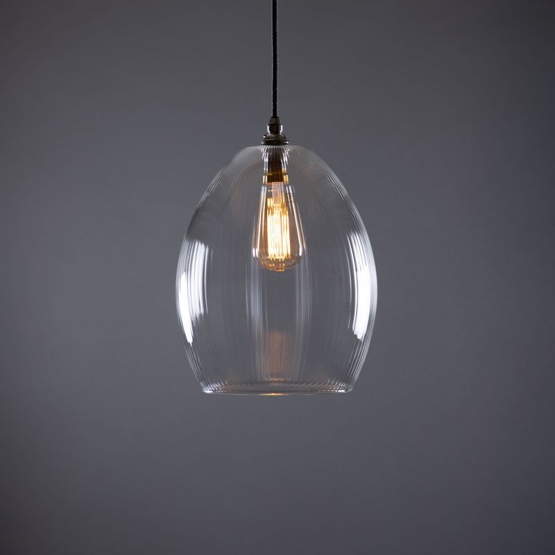 Jules Fine Ribbed Glass Pendant