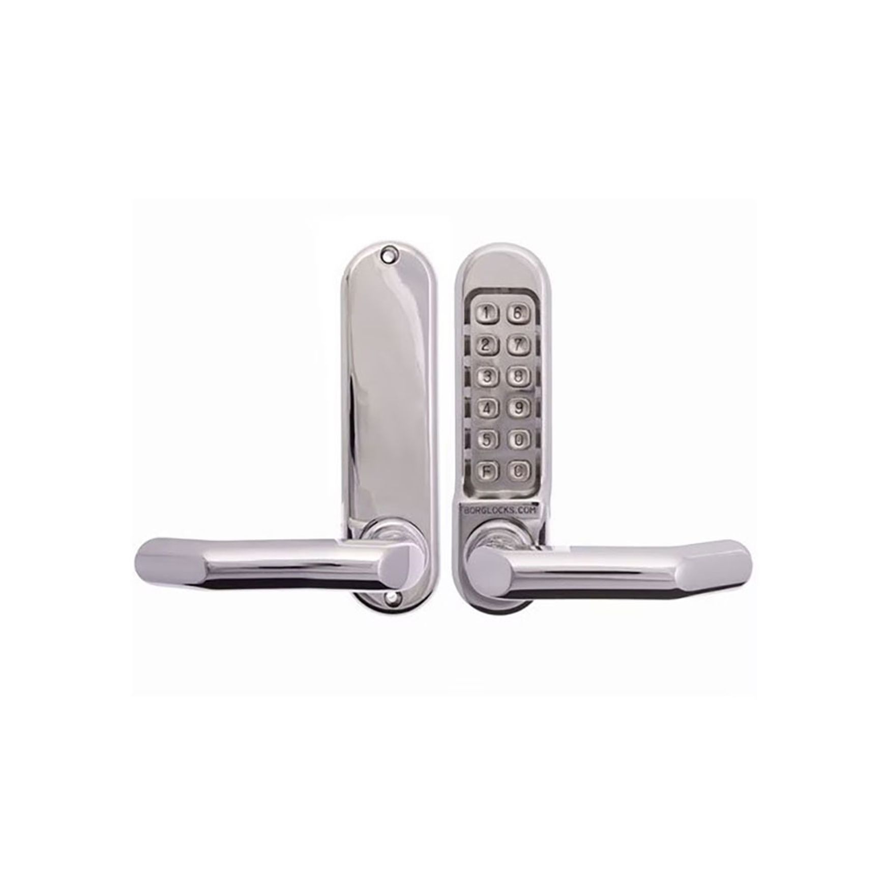 Borg Digital Door Lock Keyless Entry External Grade Polished Chrome BL5001MG