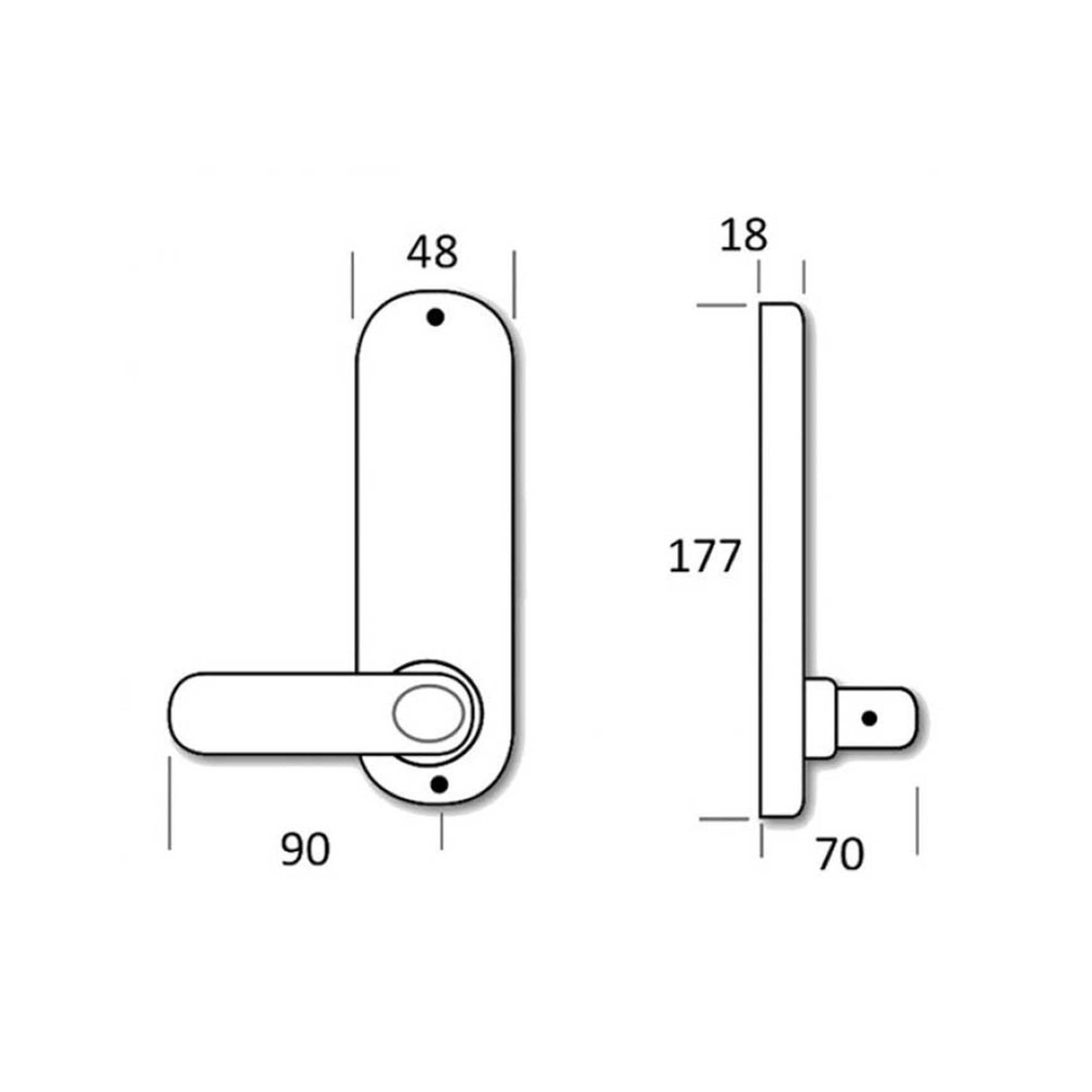 Borg Digital Door Lock Lever Keyless Marine Grade Chrome Plate BL5201MG