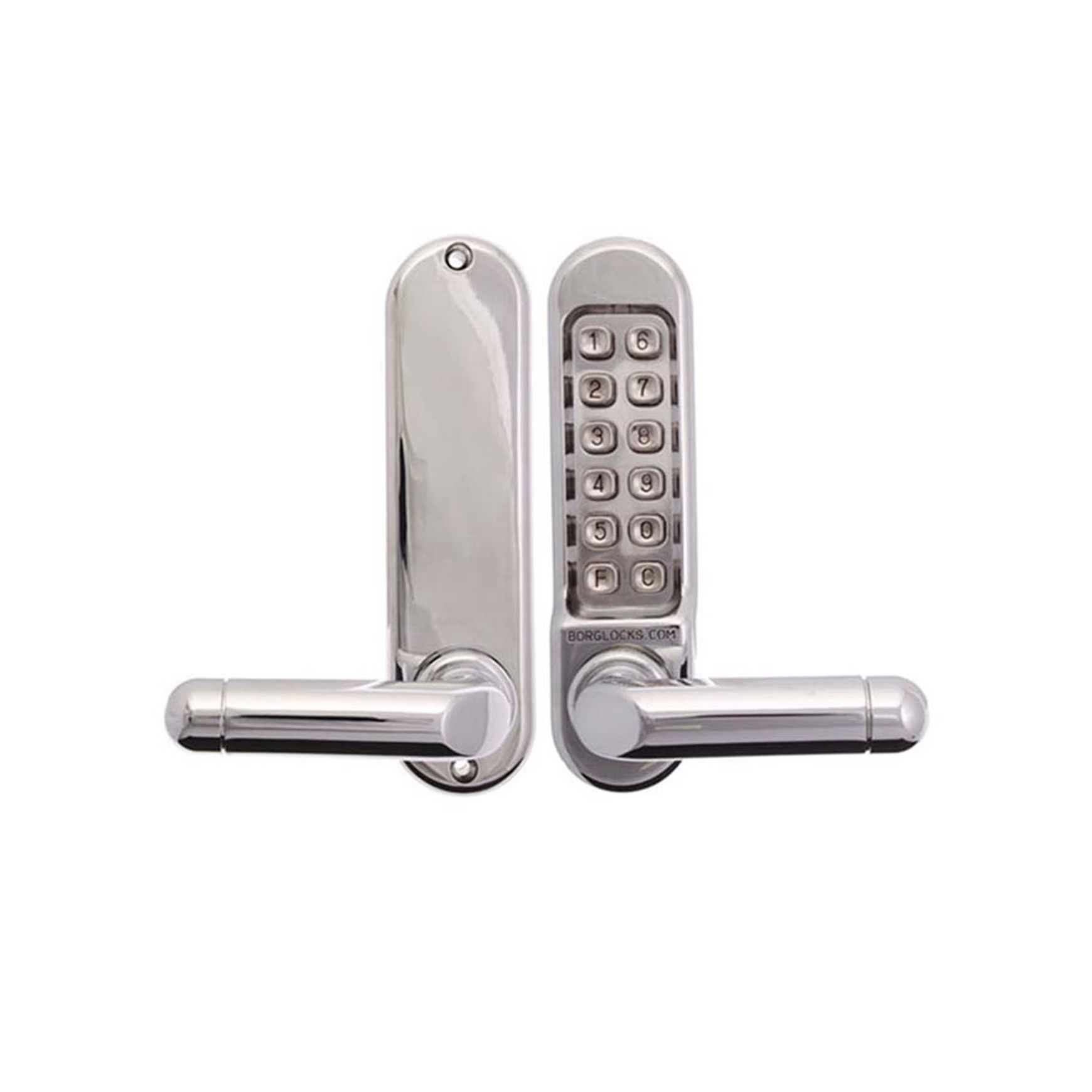 Borg Digital Door Lock Lever Keyless Marine Grade Chrome Plate BL5201MG
