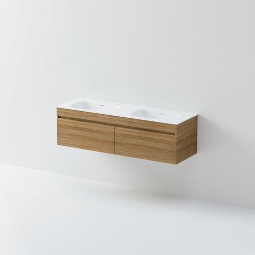 Code Luxe 1500 Wall Hung Double Basin Vanity | 2 Drawer Side By Side