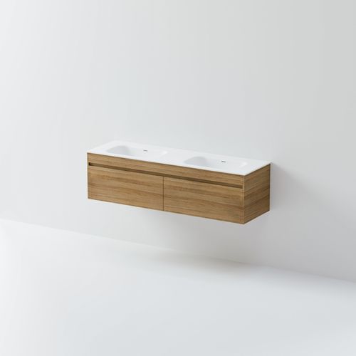 Code Luxe 1600 Wall Hung Double Basin Vanity | 2 Drawer Side By Side