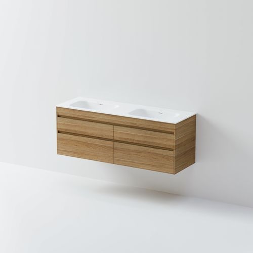 Code Luxe 1500 Wall Hung Double Basin Vanity | 4 Drawer Side By Side