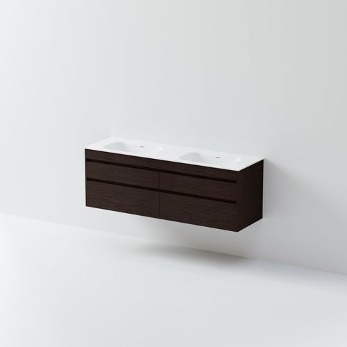 Code Luxe 1600 Wall Hung Double Basin Vanity | 4 Drawer Side By Side