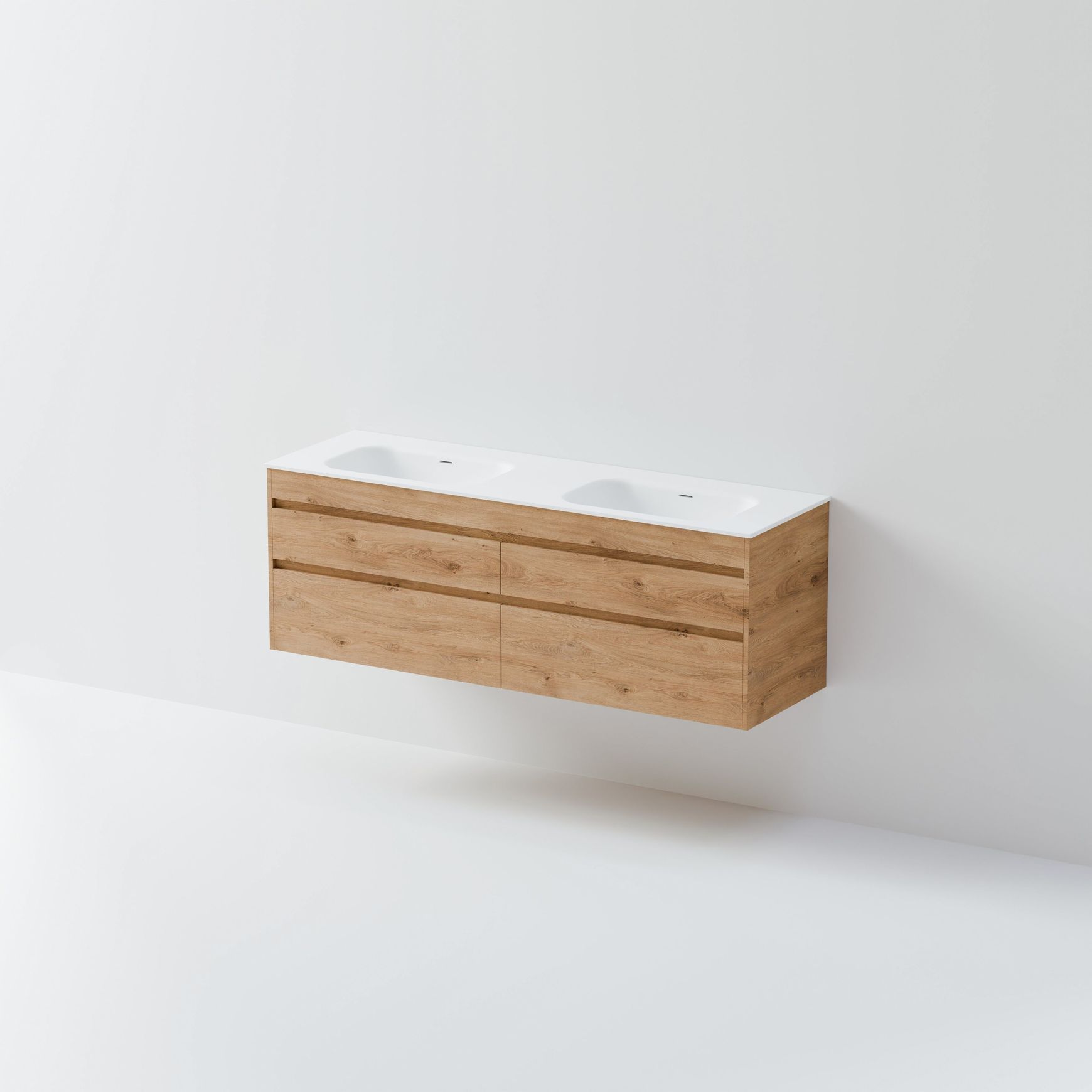 Luxe 1600 Wall Hung Double Basin Vanity | 4 Drawer