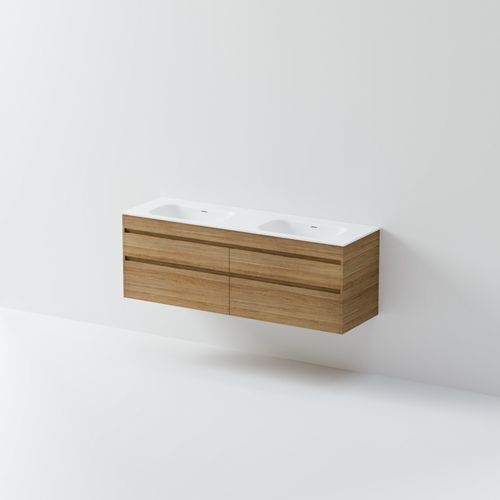Code Luxe 1800 Wall Hung Double Basin Vanity | 4 Drawer Side By Side