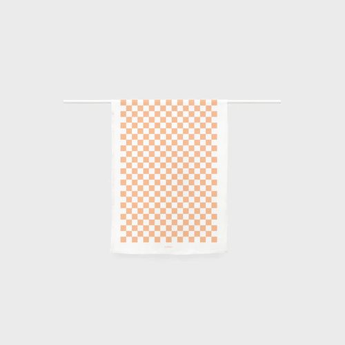 Checkers Printed Linen Tea towel - Peach, by Lettuce | 100% Linen