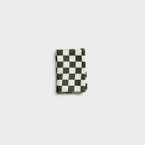 Micro Checkers Printed Linen Tea towel by Lettuce | 100% Linen