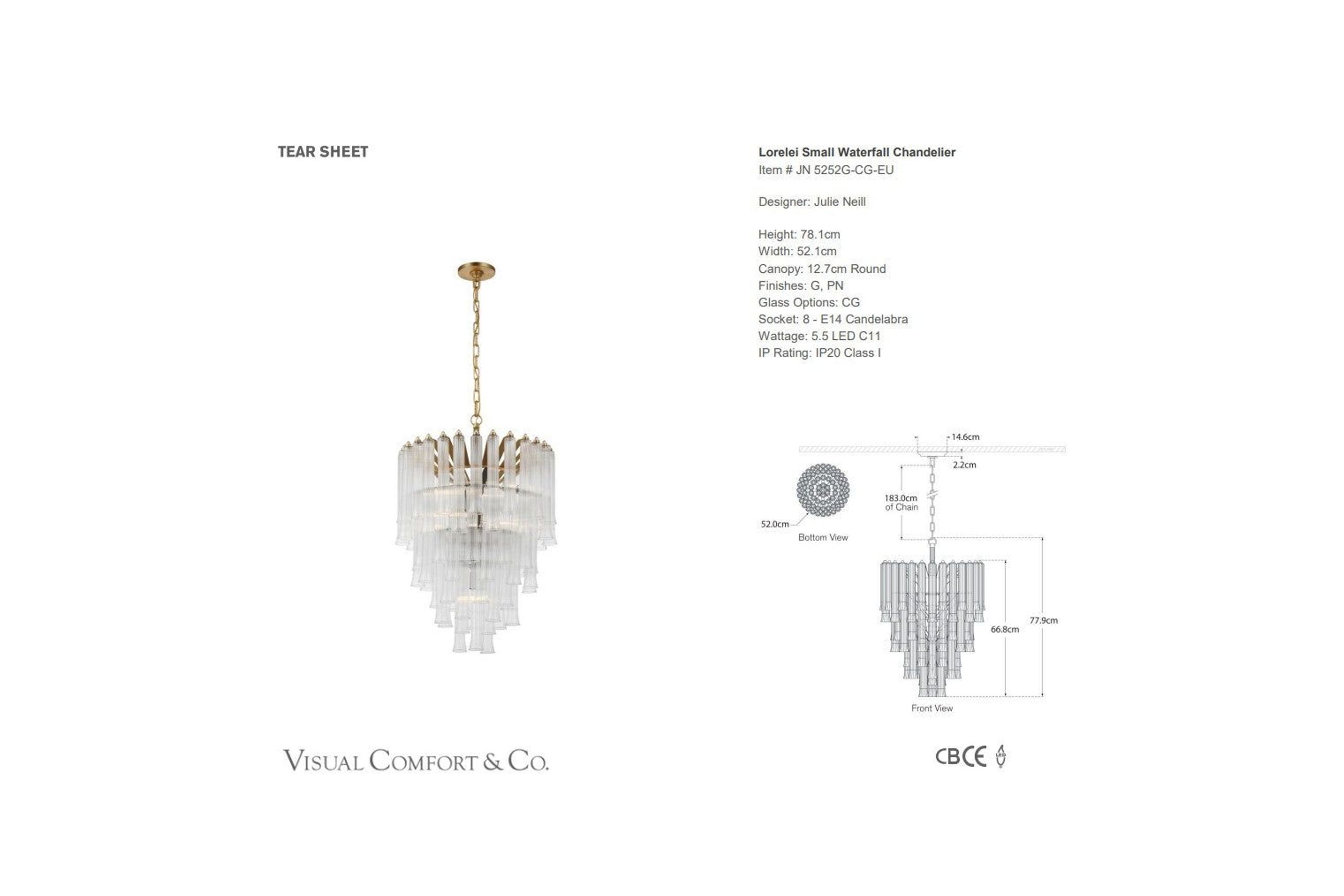 Visual Comfort Julie Neill Lorelei Small Waterfall Chandelier