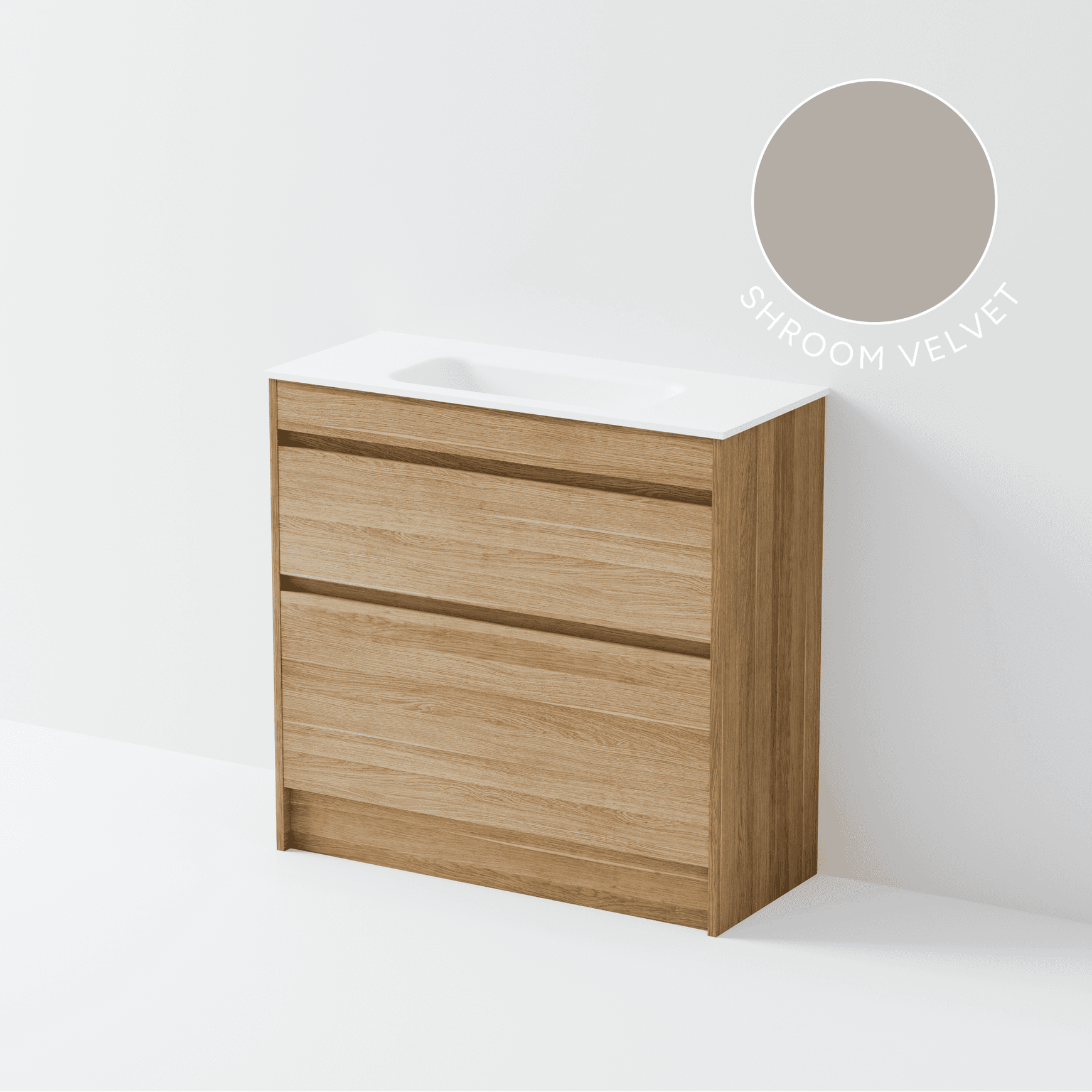 Luxe 900 Slim Floorstanding Vanity | 2 Drawer
