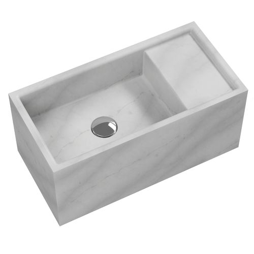 Marmo 550 Rectangle Wall Basin Turkish Carrara