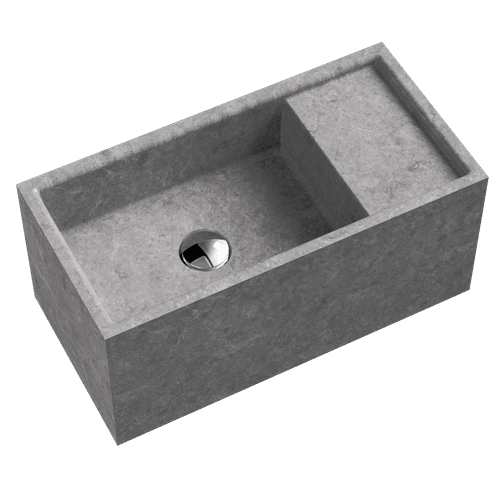 Marmo 550 Rectangle Wall Basin Tundra Grey