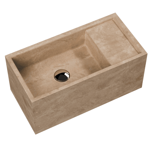 Marmo 550 Rectangle Wall Basin Travertine