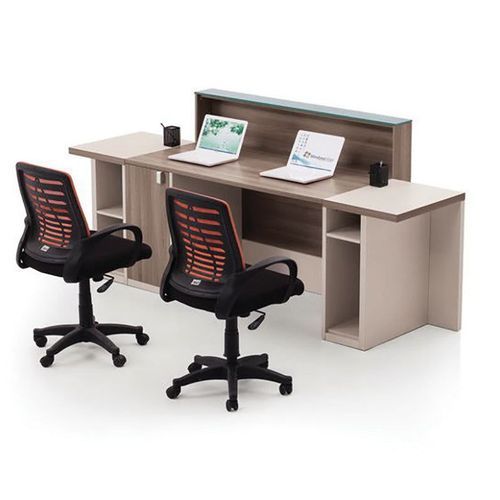 CONELLI Reception Desk  2.4M - Light Walnut