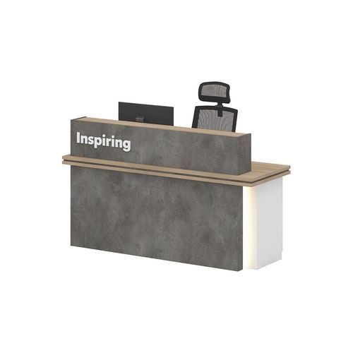 JARIN  Reception Desk 1.8M Right Panel - Carbon Grey & White Colour
