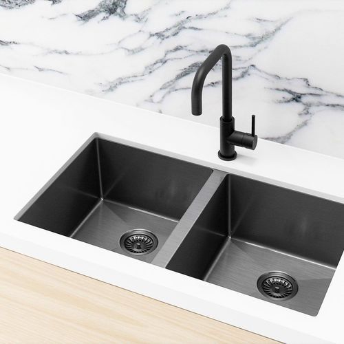 Kitchen Sink - Double Bowl 760 x 440 - Gunmetal Black