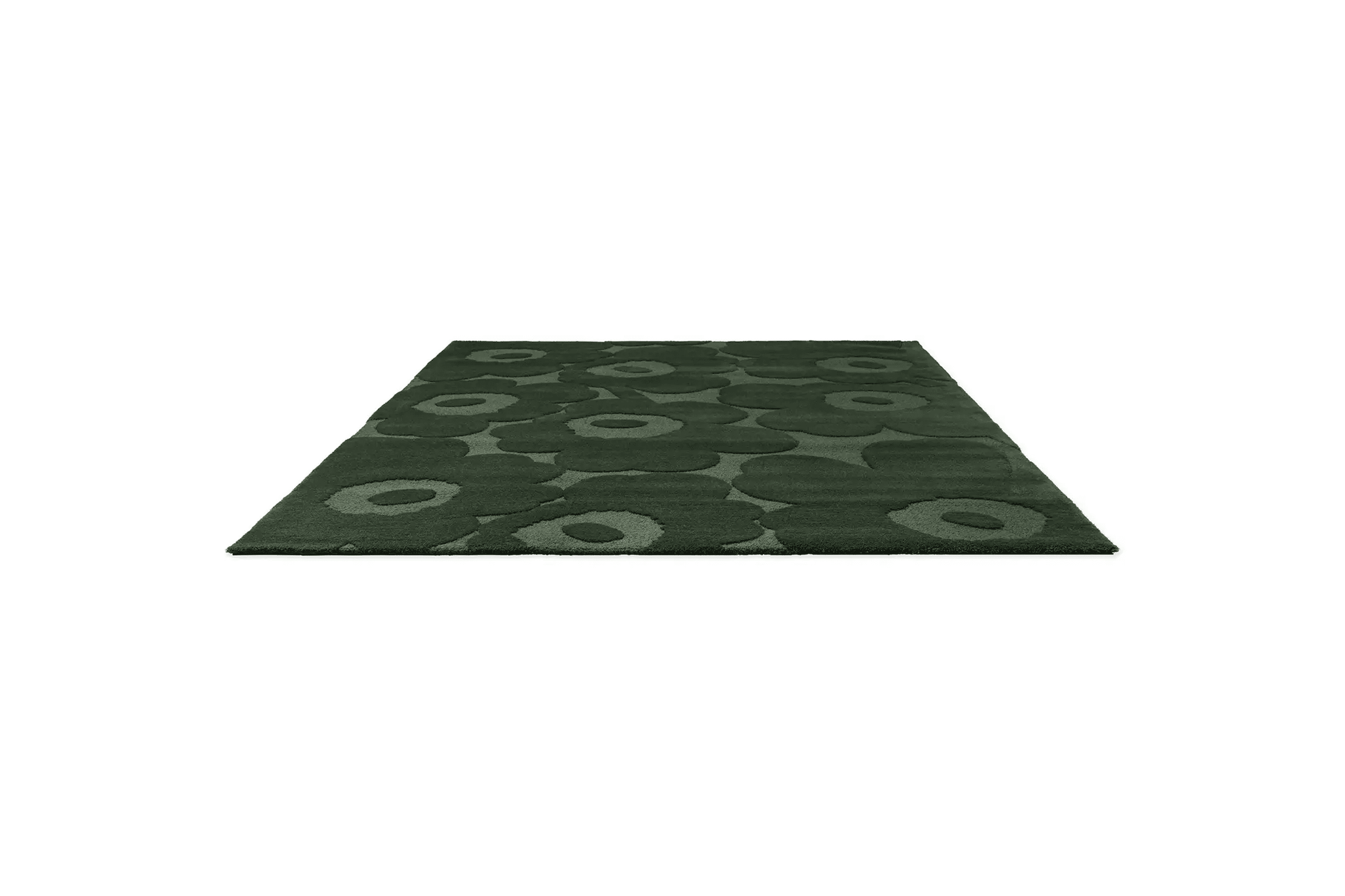 Marimekko Unikko - Dark Green | 100% Wool Designer Floor Rug