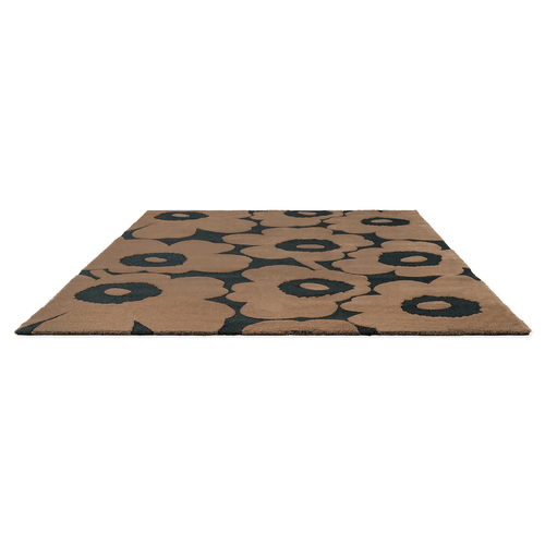 Marimekko Unikko in Rose and Black | Designer Floor Rug