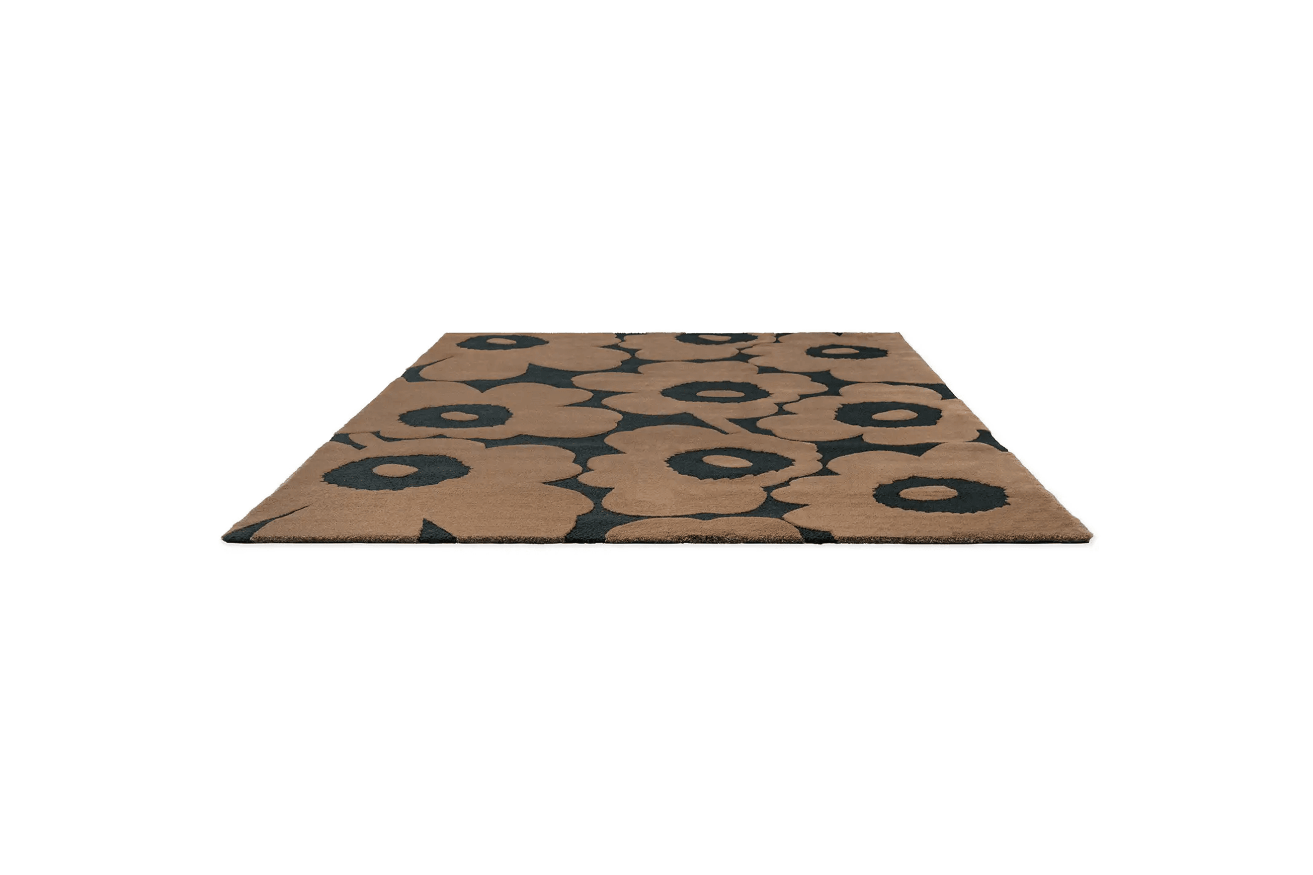 Marimekko Unikko in Rose and Black | Designer Floor Rug