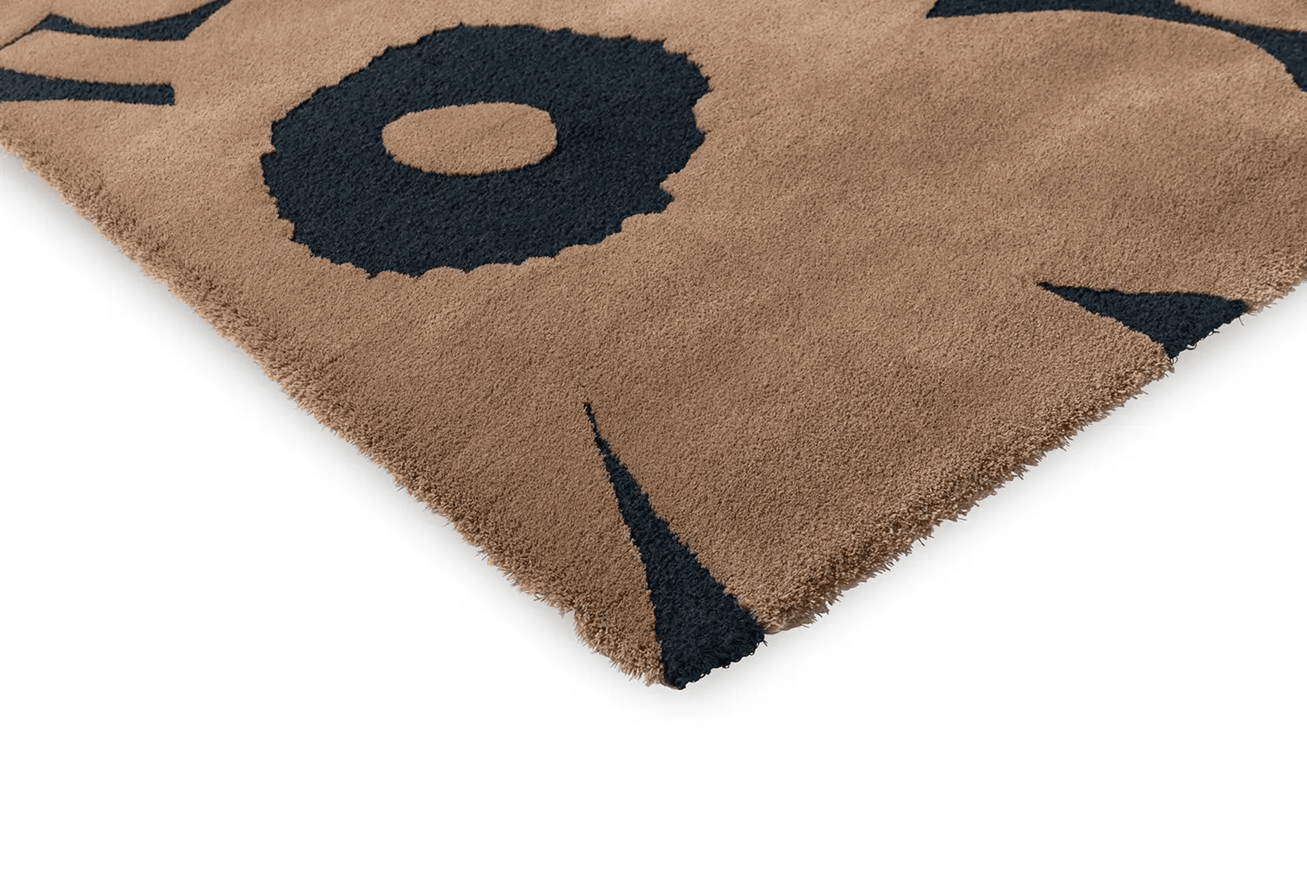 Marimekko Unikko in Rose and Black | Designer Floor Rug