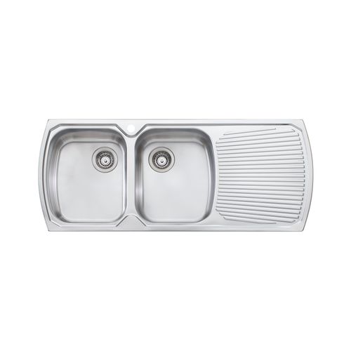 Monet Double Bowl Topmount Sink with Drainer