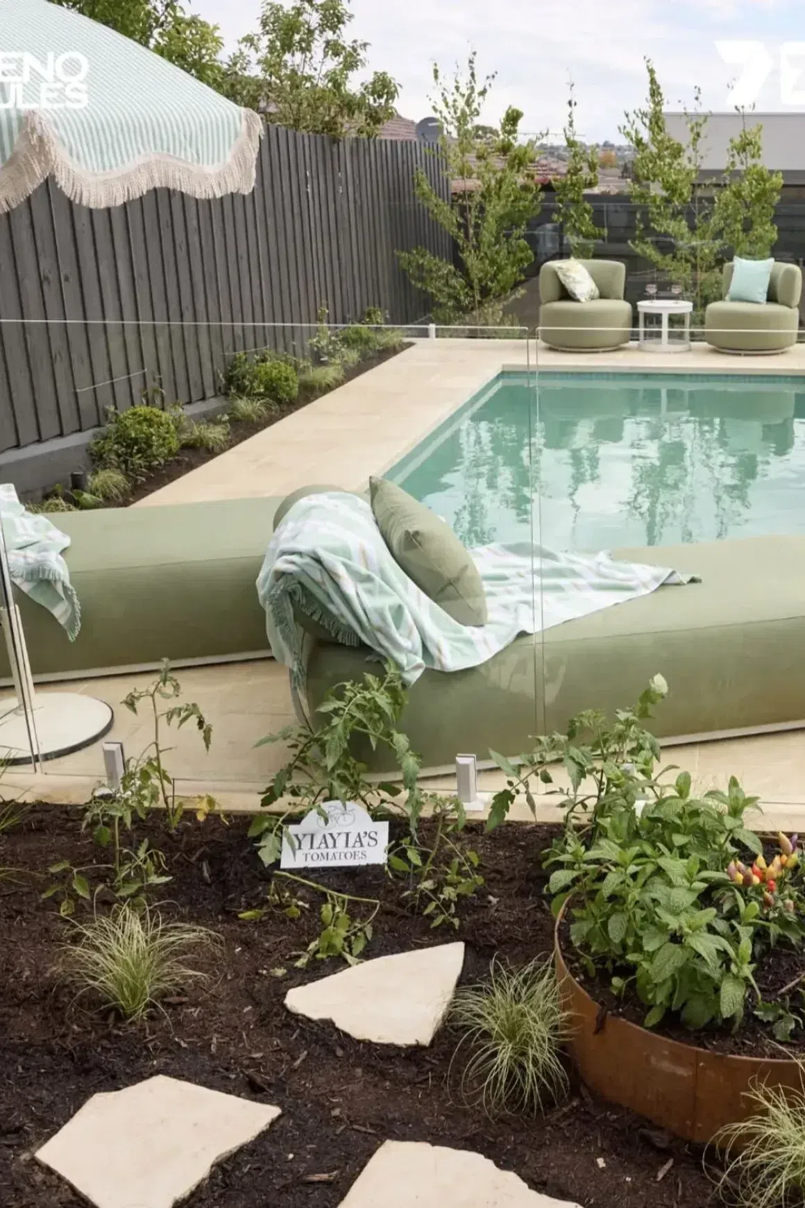 Sinai Pearl Brushed Limestone Pool Coping