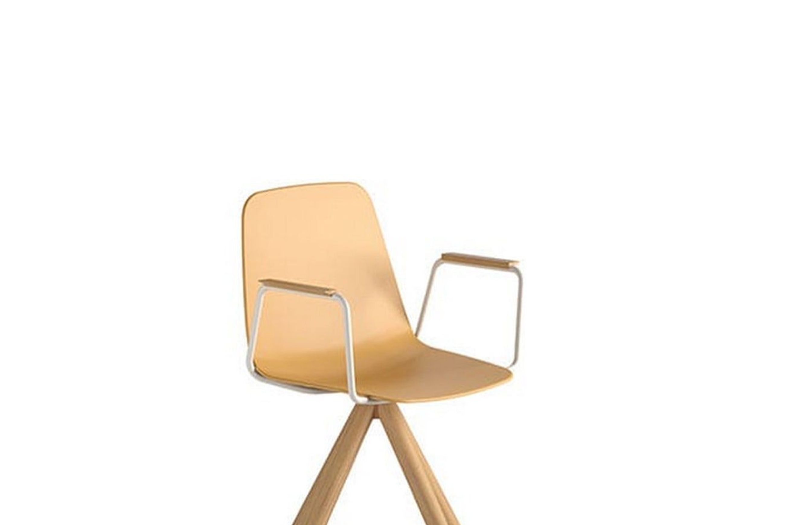 Maarten Plastic Chair - Wooden Swivel