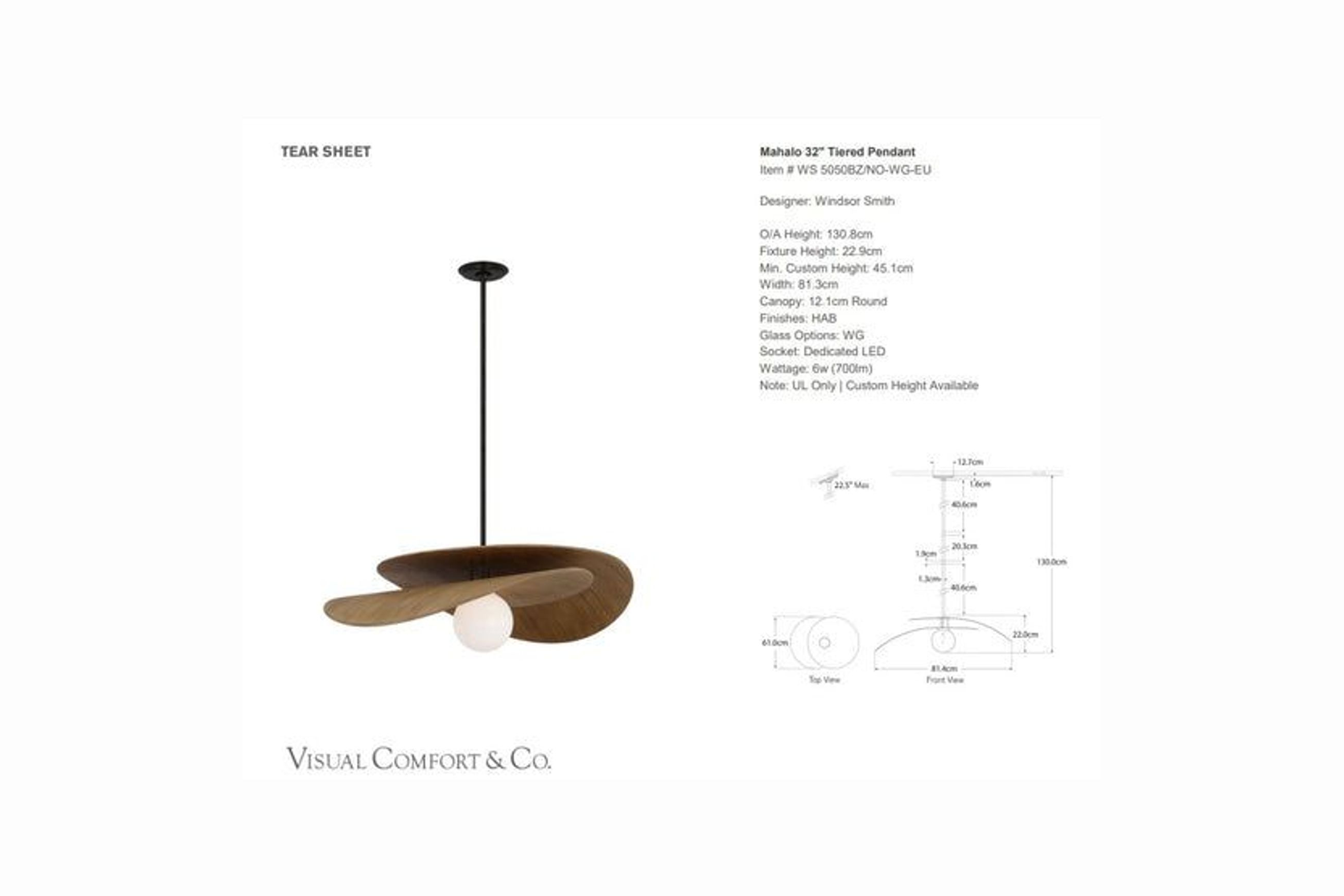 Visual Comfort Windsor Smith Mahalo 32" Tiered Pendant