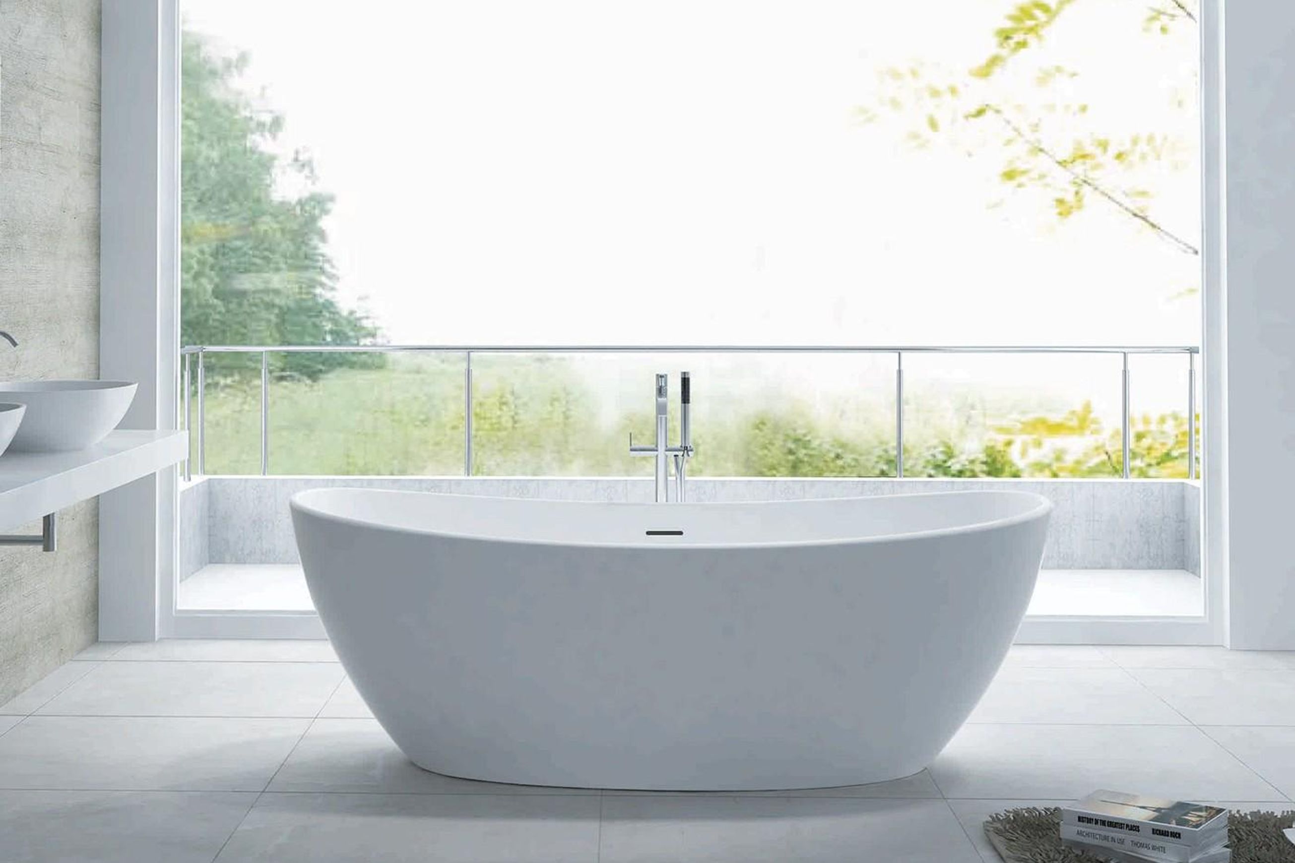 Pietra Bianca Maria Freestanding Stone Bath