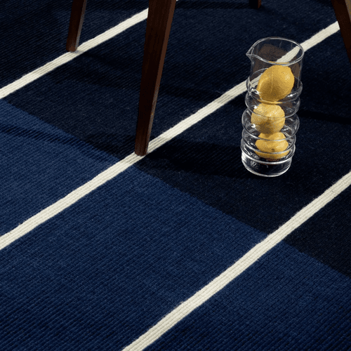 Marimekko Tiibet - Deep Blue | 100% Wool Designer Floor Rug
