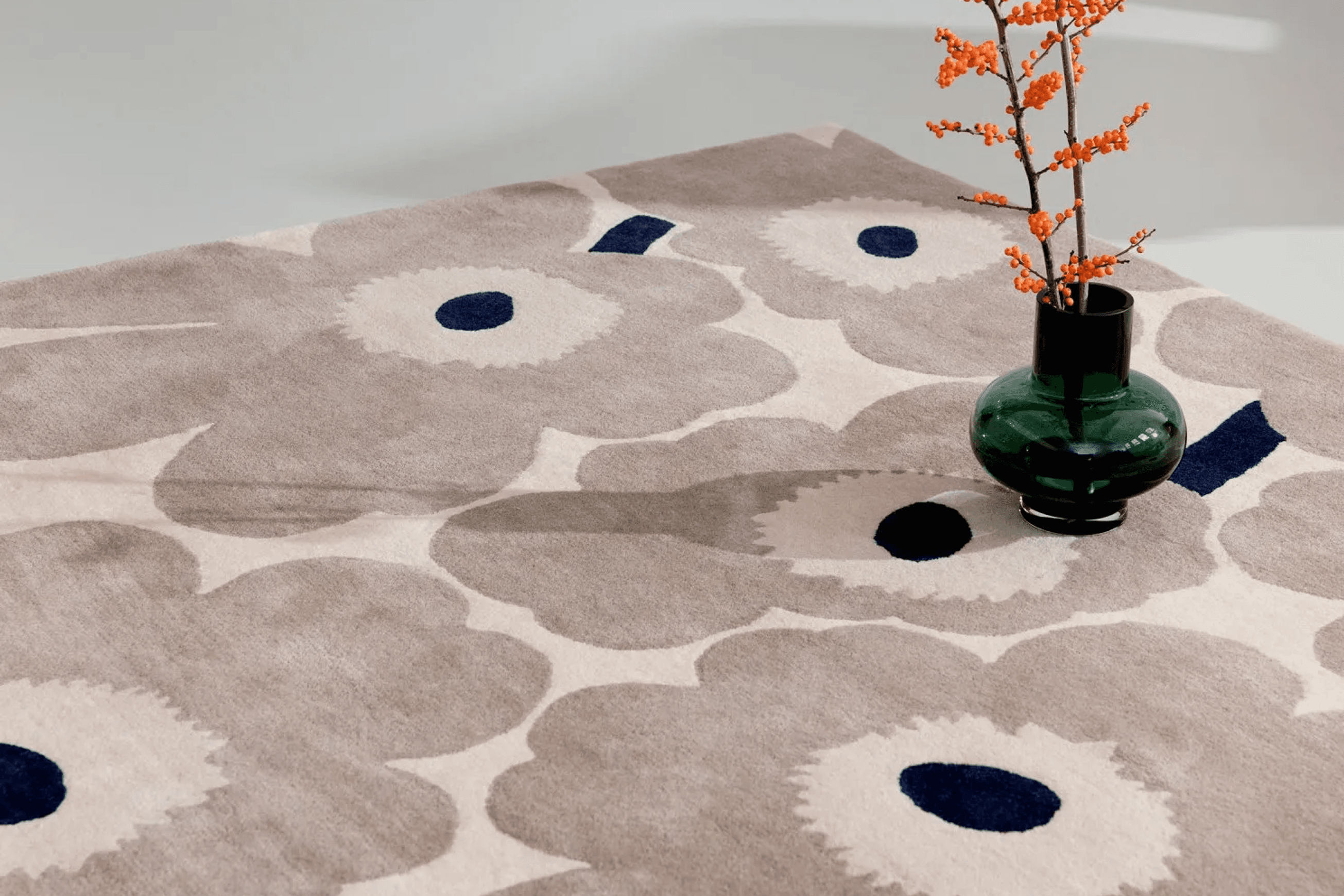 Marimekko Unikko - Greige | 100% Wool Designer Floor Rug
