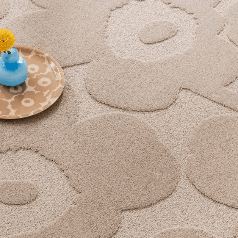 Marimekko Unikko - Light Beige | 100% Wool Designer Floor Rug