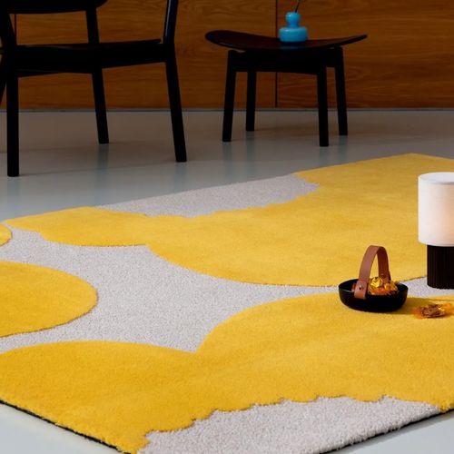 Marimekko Iso Unikko Yellow Designer Floor Rug
