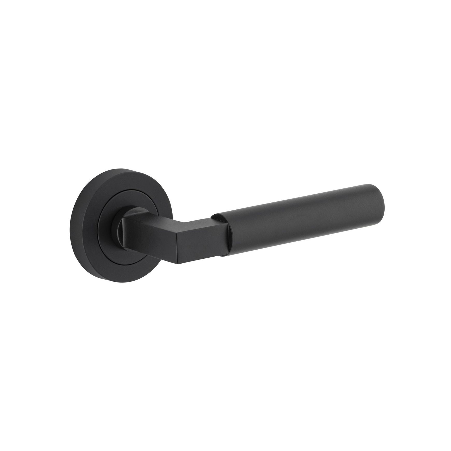 Iver Berlin Door Lever Handle on Round Rose Passage