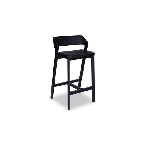 Merano Kitchen Stool - Black Stained  - by TON