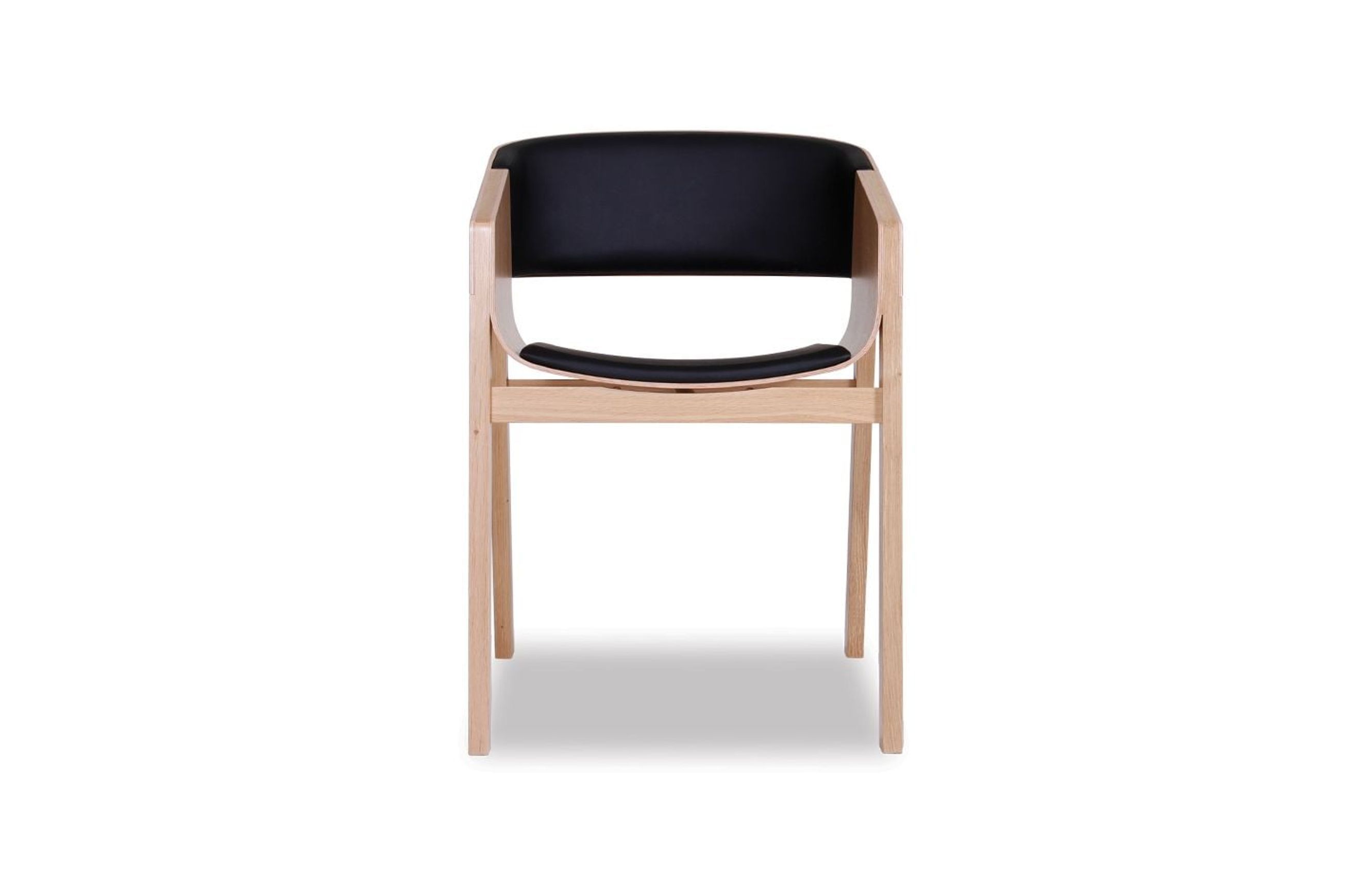 Merano Armchair - Natural Oak - Black Pad - by TON