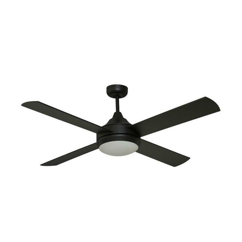 Milano DC Matt Black + LED Light with 6 speed remote